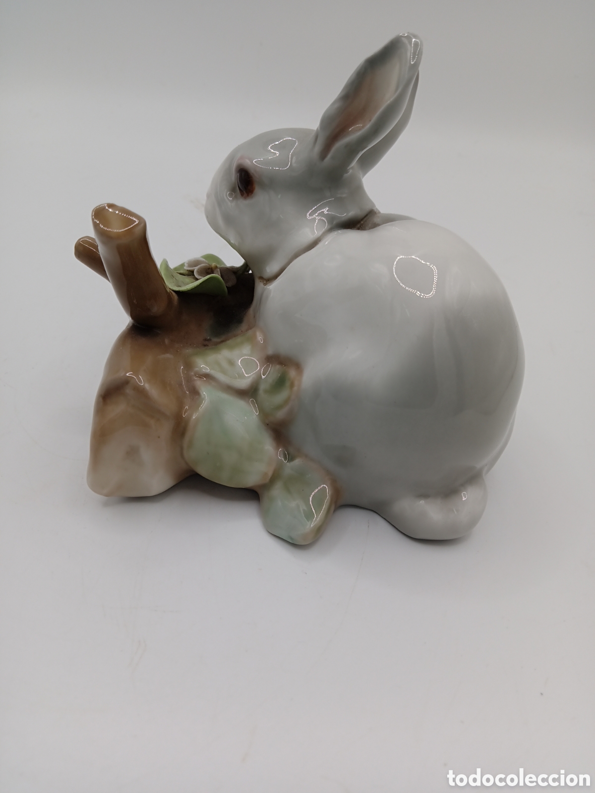 Antig&uuml;edades: Lladro figura animal conejo comiendo - Foto 4