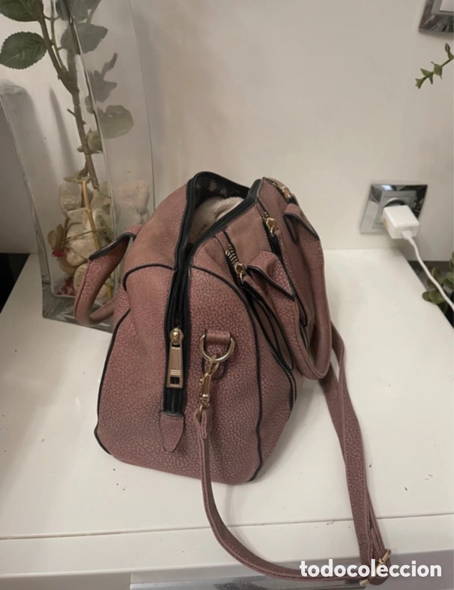 Antig&uuml;edades: Bolso rosa con cremalleras - Foto 2