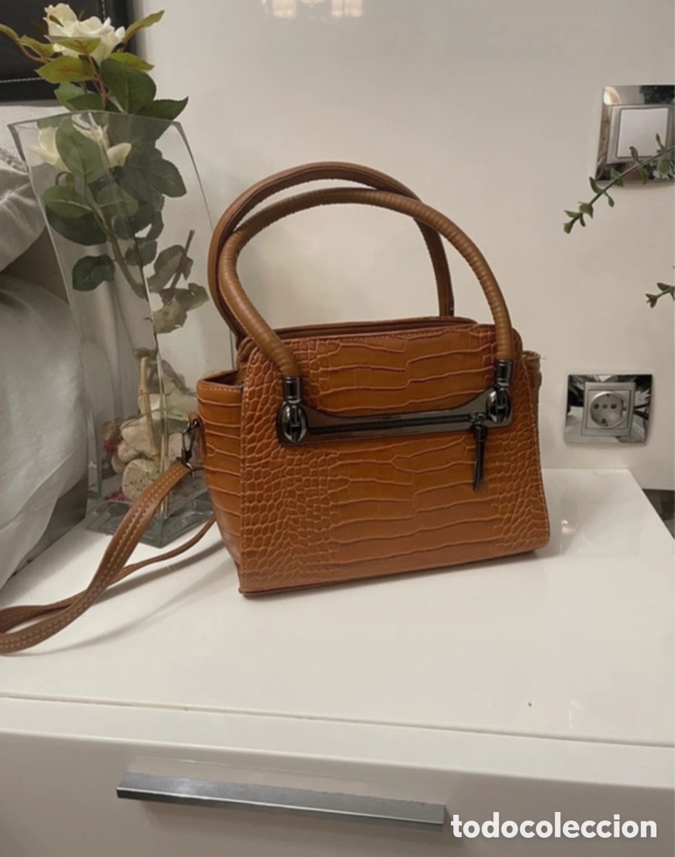 Antig&uuml;edades: Bolso marr&oacute;n nuevo sin usar - Foto 2