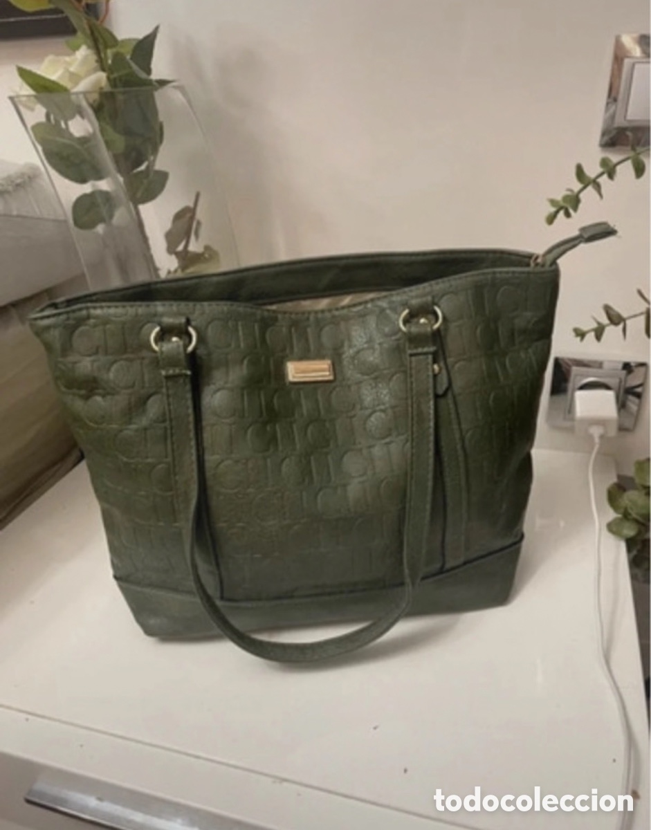 Antig&uuml;edades: Bolso de hombro verde - Foto 2