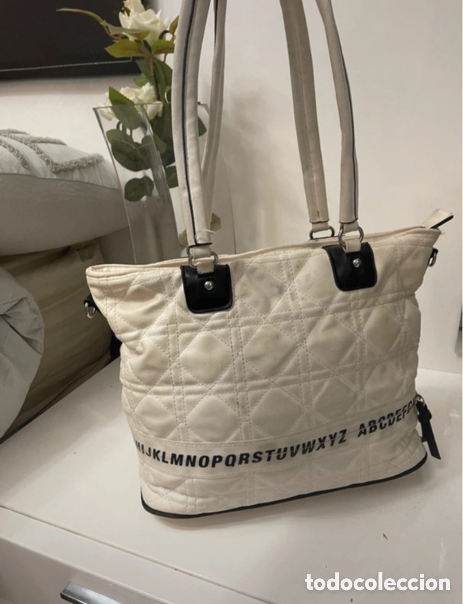 Antig&uuml;edades: Bolsa blanco grande de hombro - Foto 1