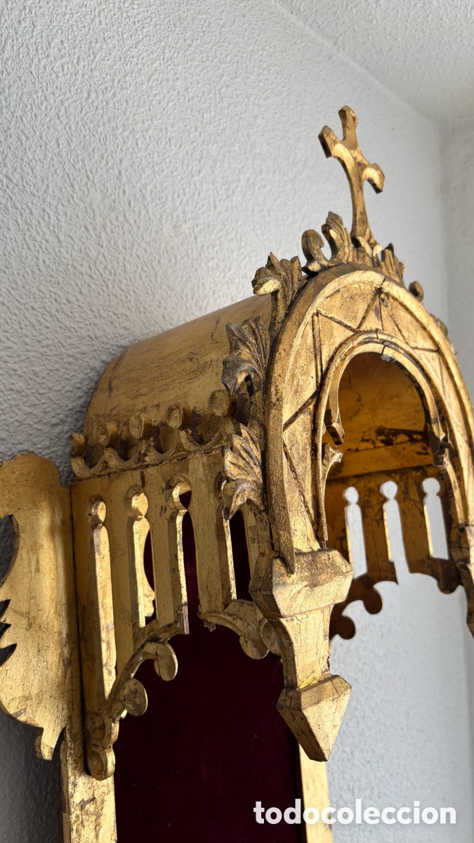 Antig&uuml;edades: Retablo capilla madera neogotica - Foto 4