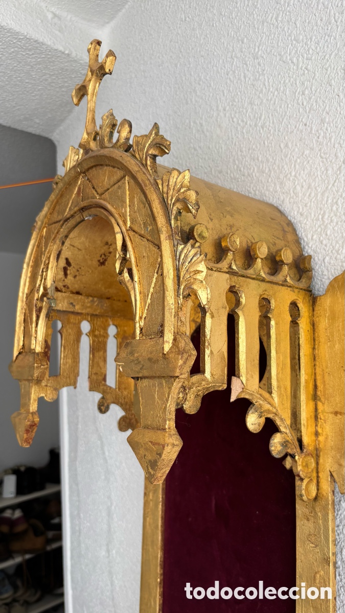 Antig&uuml;edades: Retablo capilla madera neogotica - Foto 5