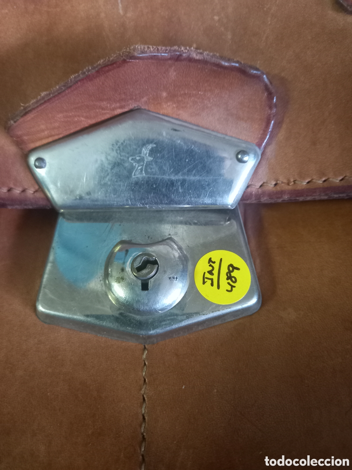 Antig&uuml;edades: Cartera de cuero, a&ntilde;os 70. - Foto 7