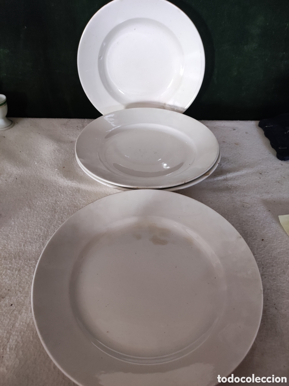 Antig&uuml;edades: Cuatro platos blancos antiguos de pickman - Foto 2
