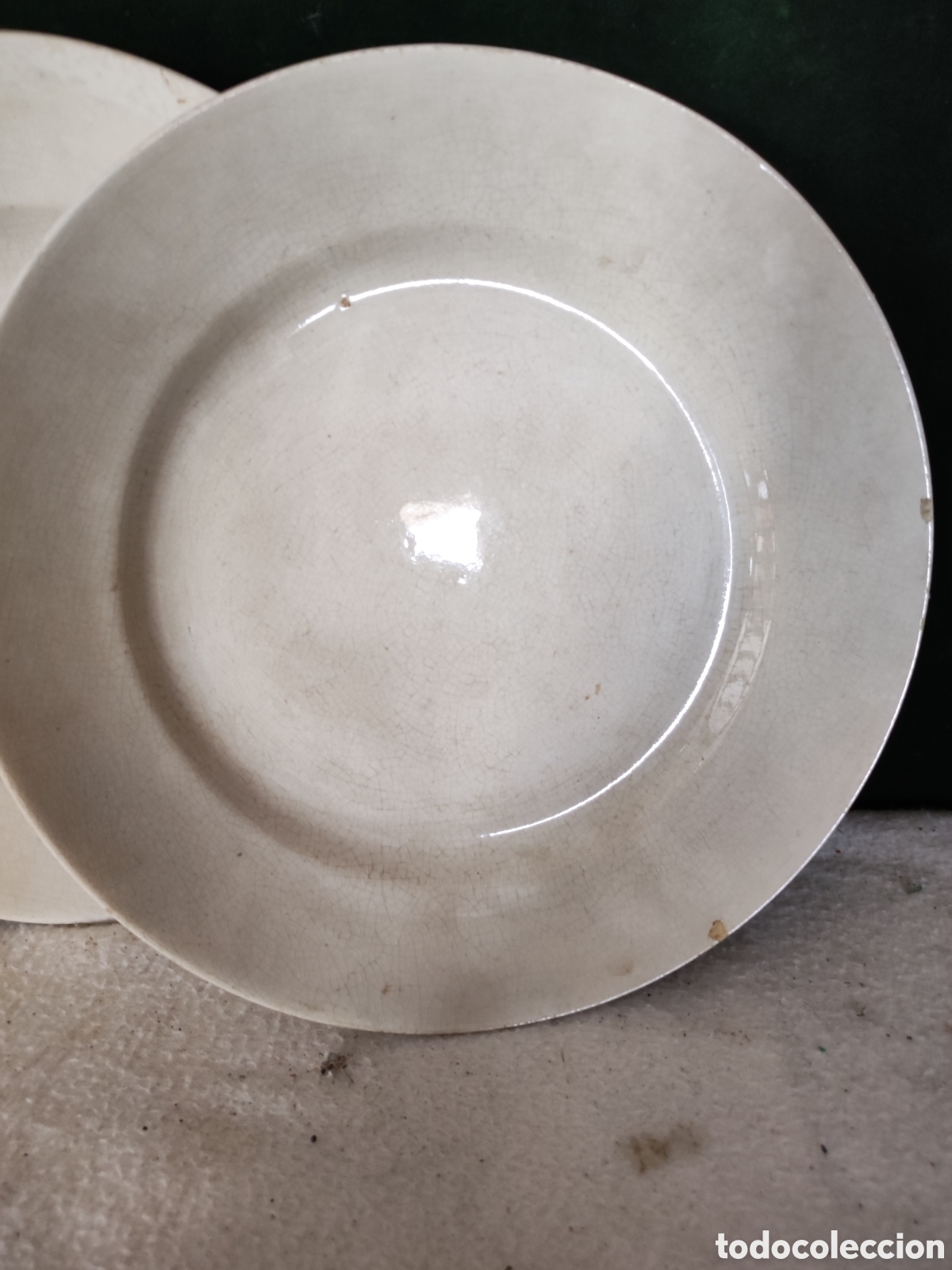 Antig&uuml;edades: Dos platos blancos de pickman antiguos - Foto 2