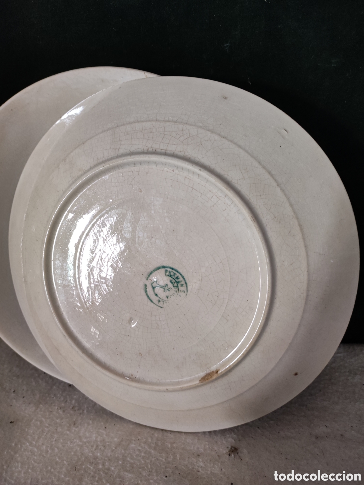 Antig&uuml;edades: Dos platos blancos de pickman antiguos - Foto 3