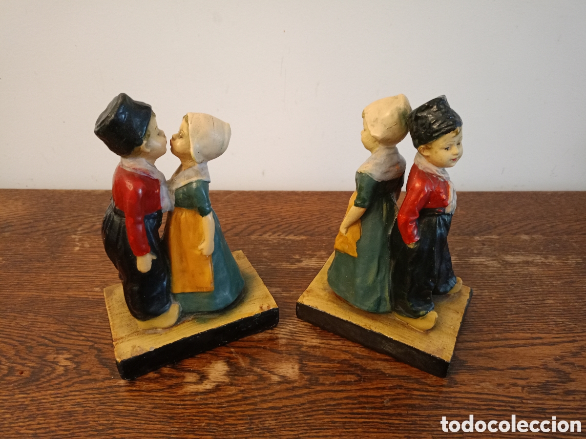 Antig&uuml;edades: Pareja de figuras de principios del 1900 - Foto 1