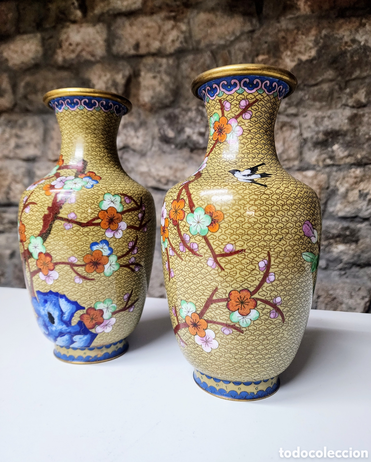 Antig&uuml;edades: ✅️ PAREJA DE JARRONES CLOISONN&Eacute; - Foto 2