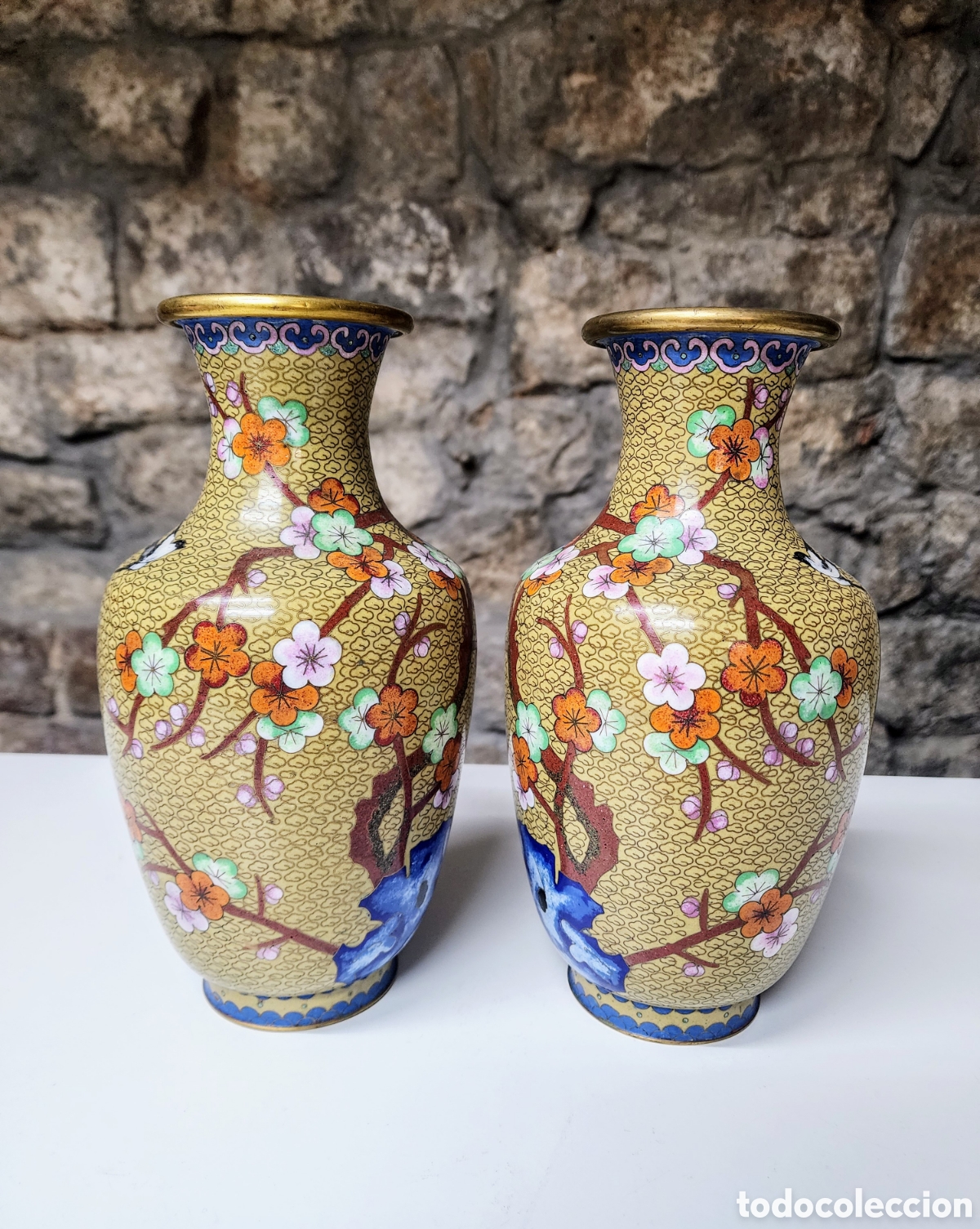 Antig&uuml;edades: ✅️ PAREJA DE JARRONES CLOISONN&Eacute; - Foto 1