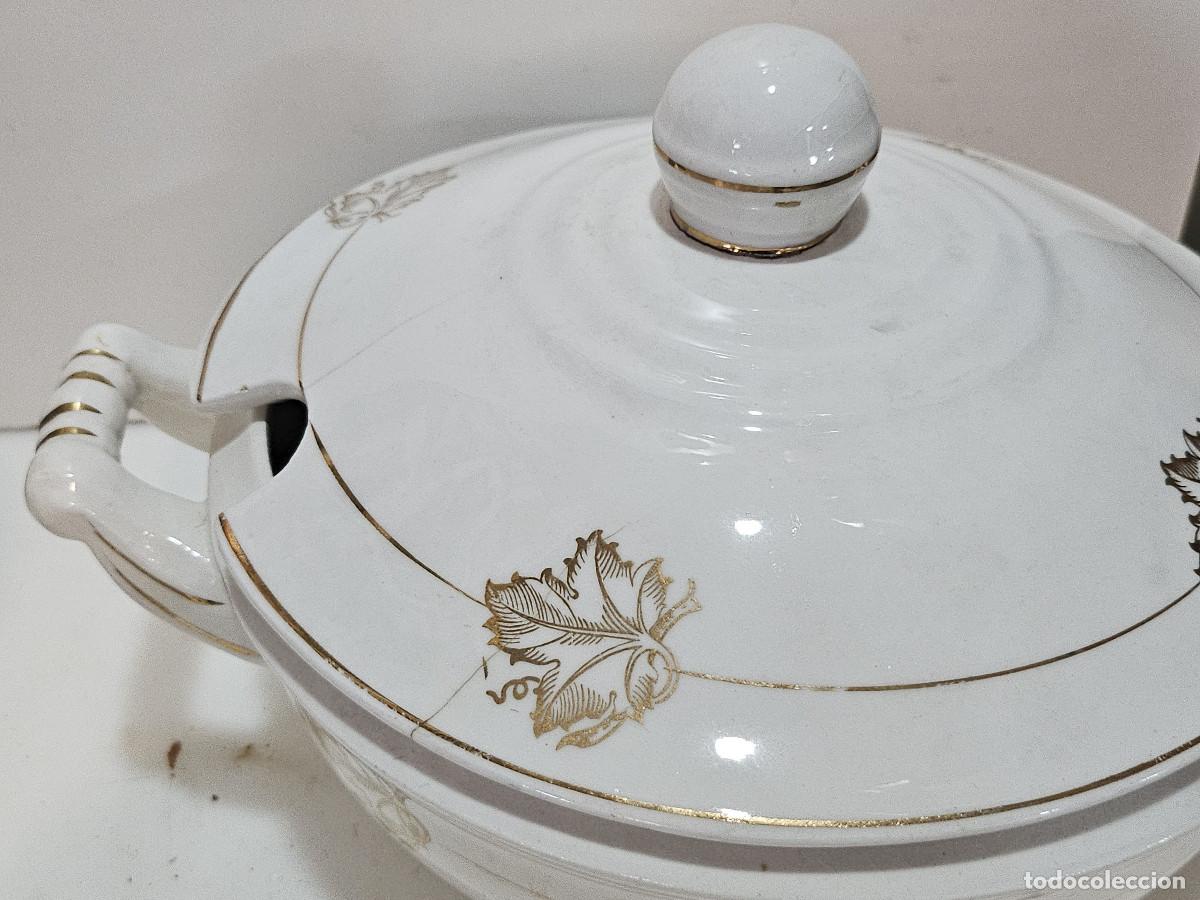 Antig&uuml;edades: sopera de ceramica antigua - Foto 2