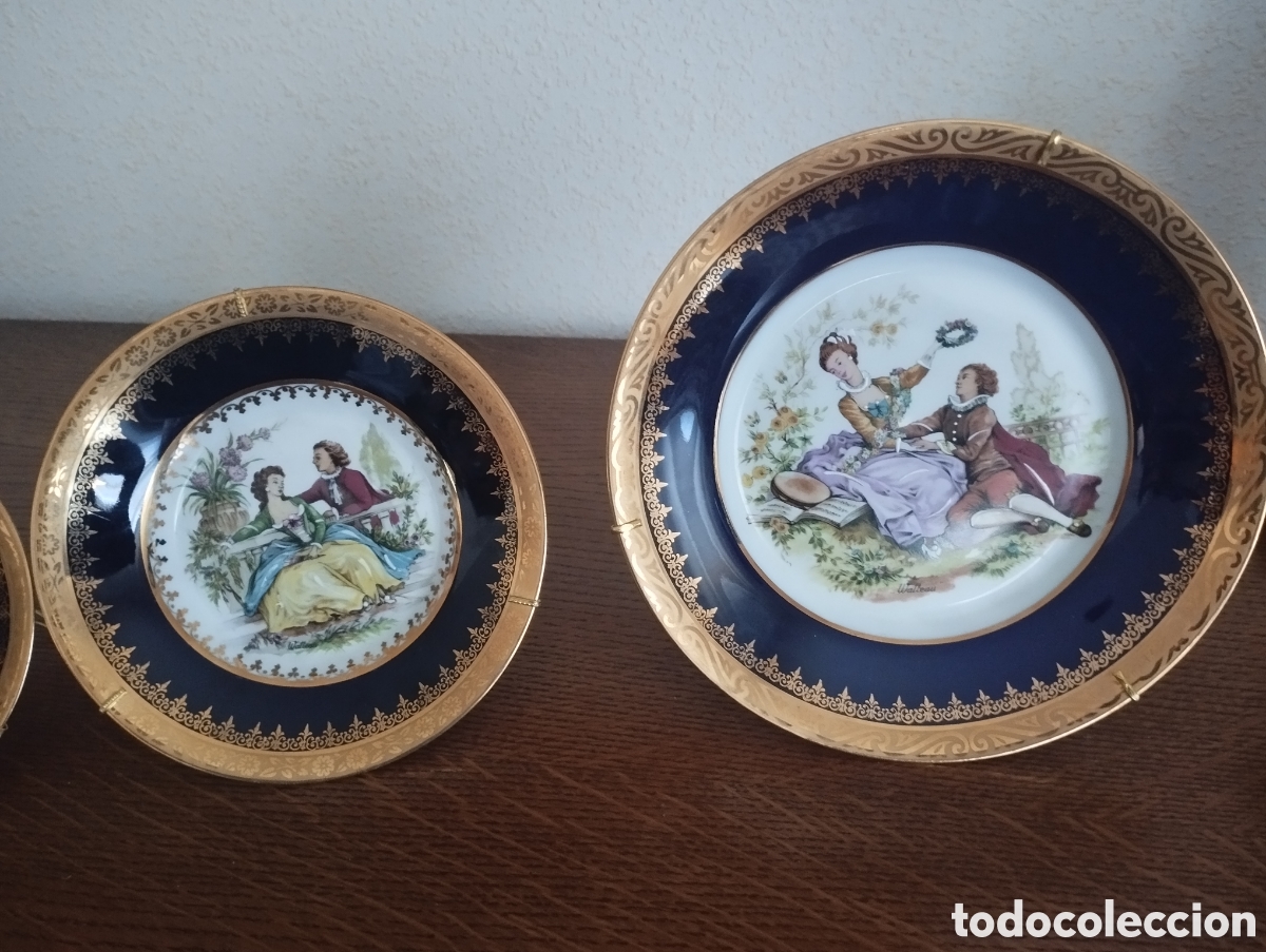Antig&uuml;edades: Platos de Limoges con pan de oro - Foto 4