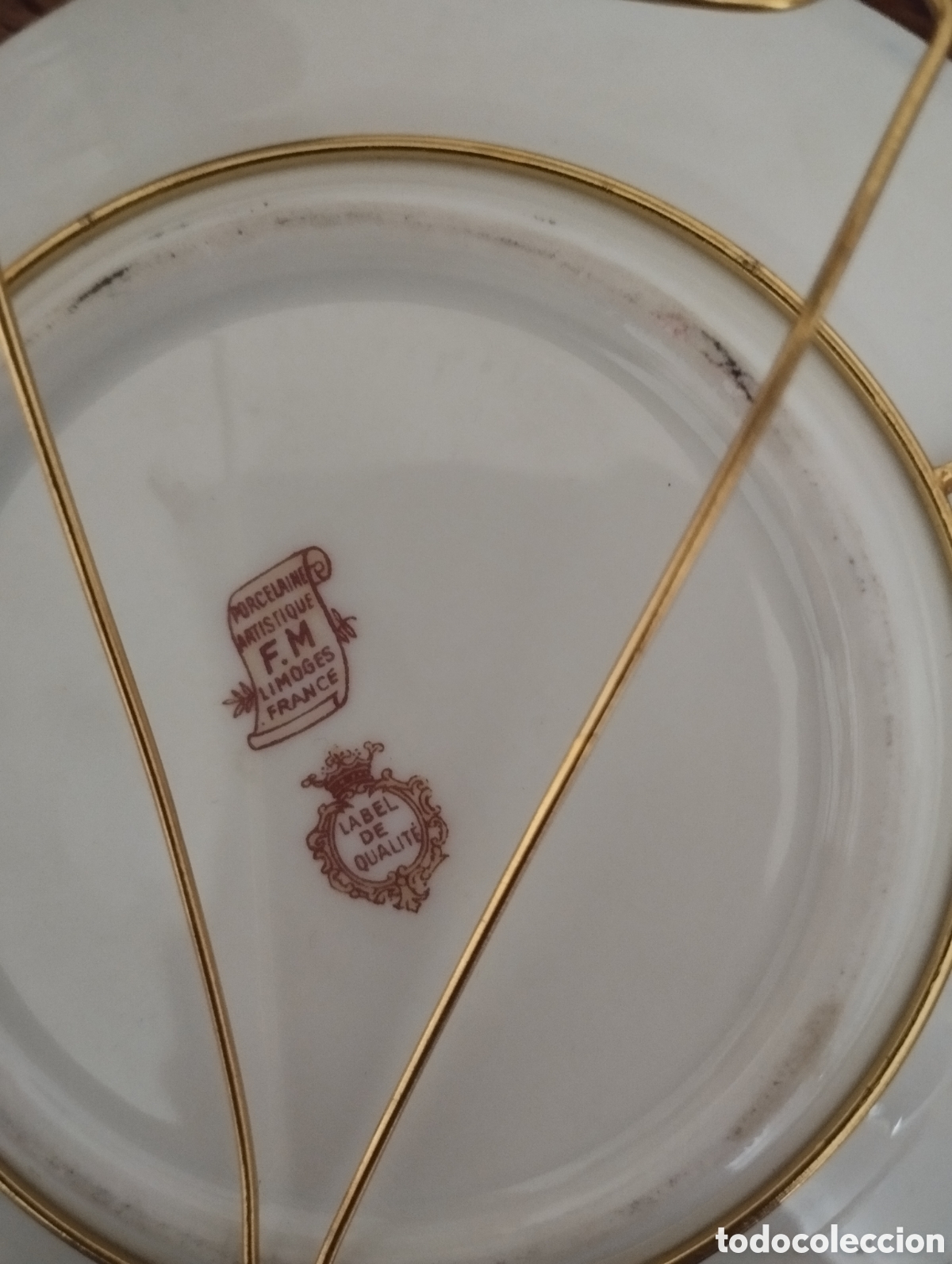 Antig&uuml;edades: Platos de Limoges con pan de oro - Foto 6