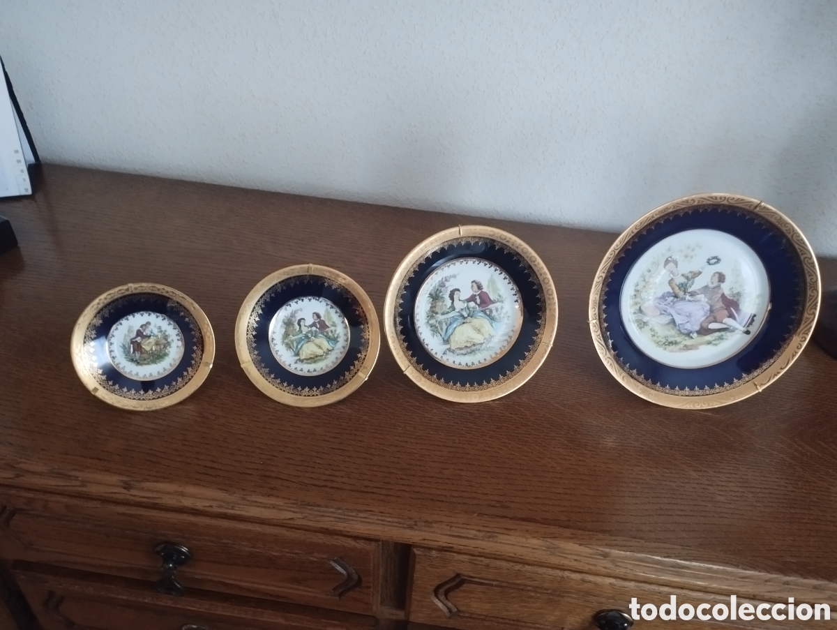 Antig&uuml;edades: Platos de Limoges con pan de oro - Foto 1