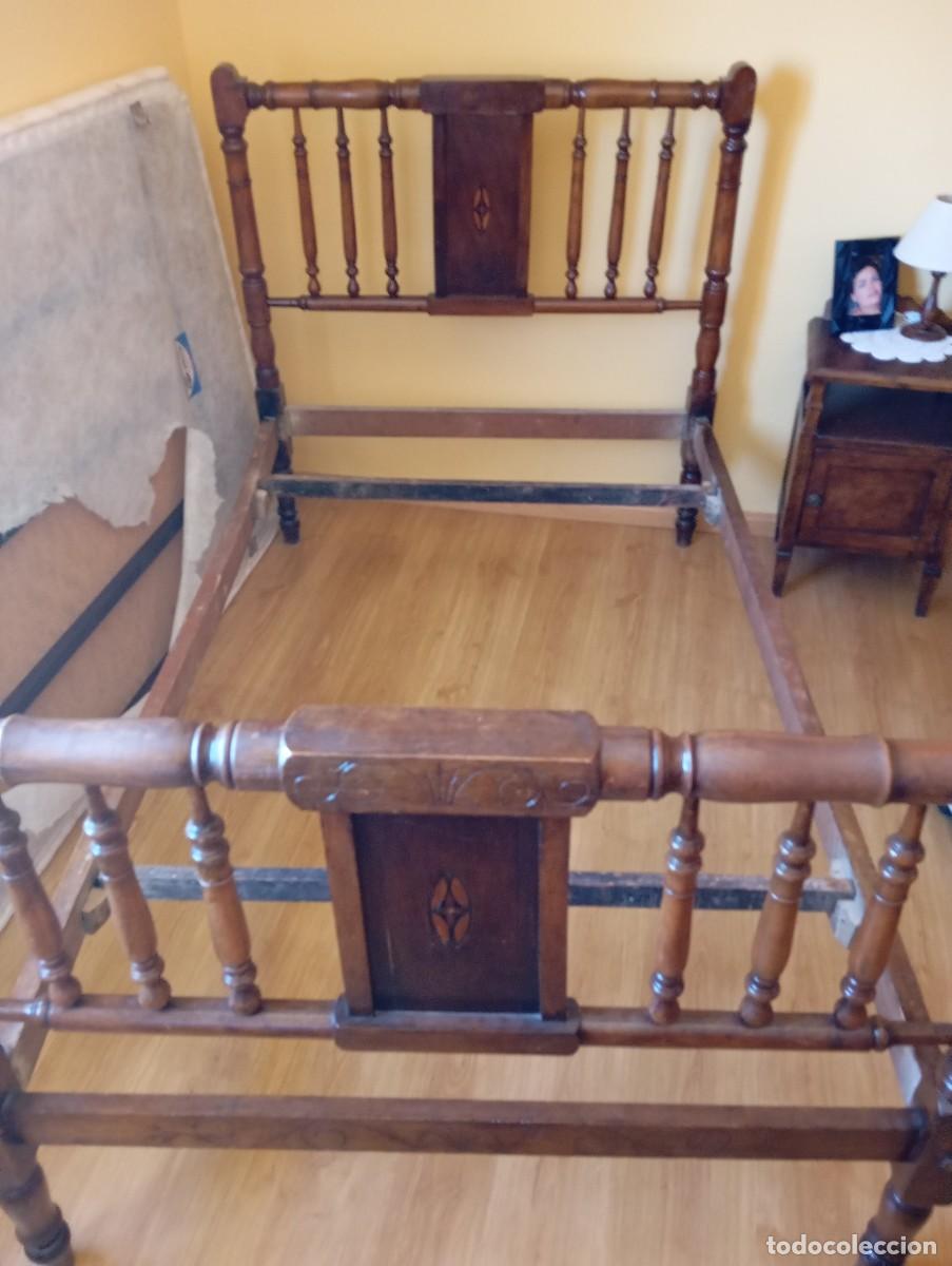 Antig&uuml;edades: Cama antigua madera maciza - Foto 5