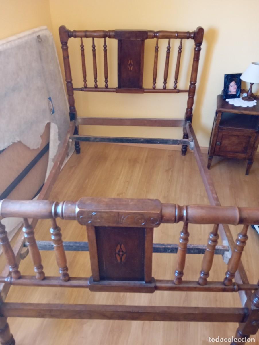 Antig&uuml;edades: Cama antigua madera maciza - Foto 6