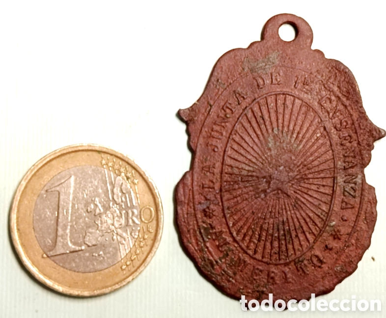 Antig&uuml;edades: Medalla La junta de 1&ordf; ense&ntilde;anza al m&eacute;rito. - Foto 2