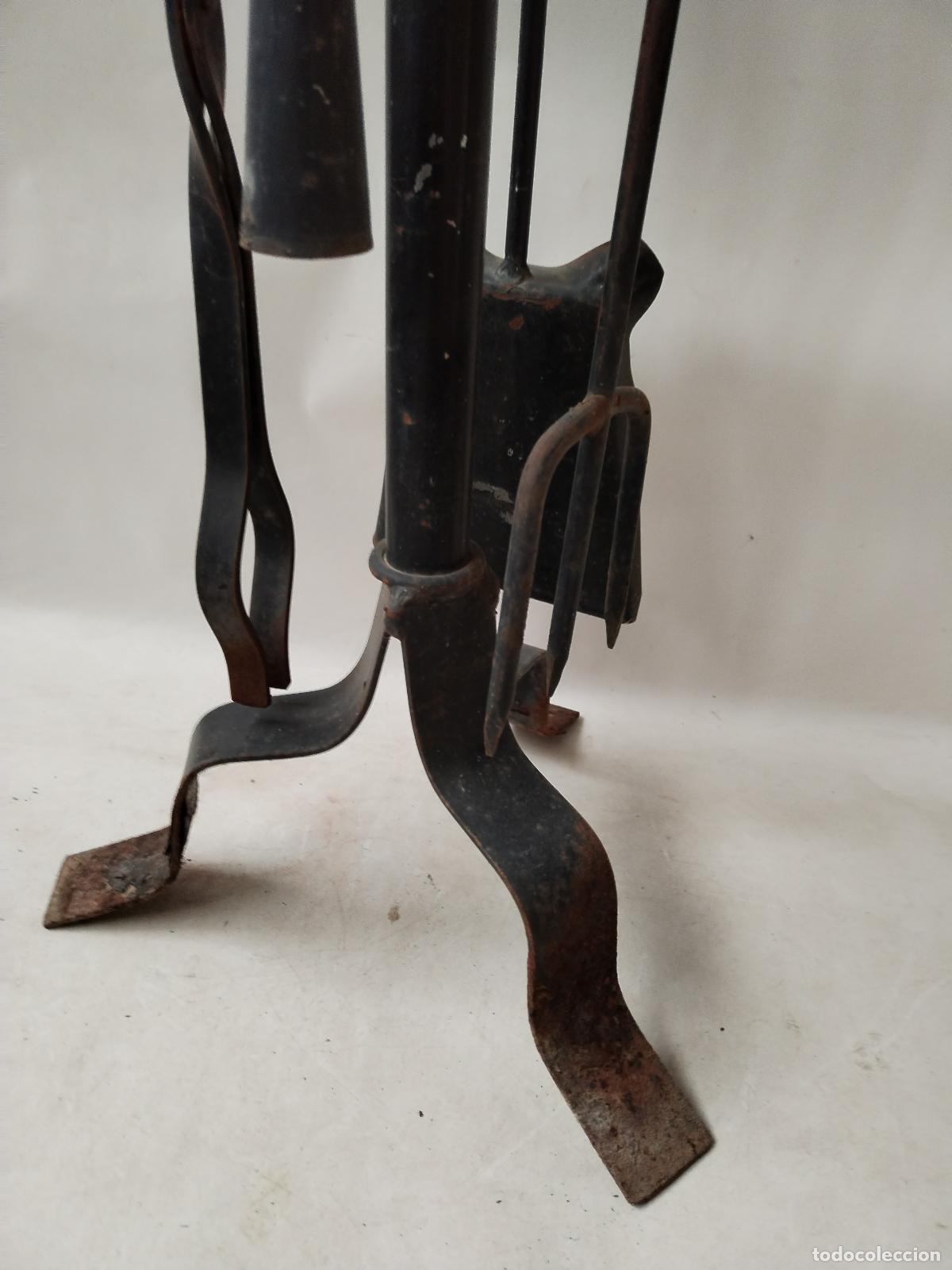 Antig&uuml;edades: utensilios de chimenea caballo en forja de hierro - Foto 2