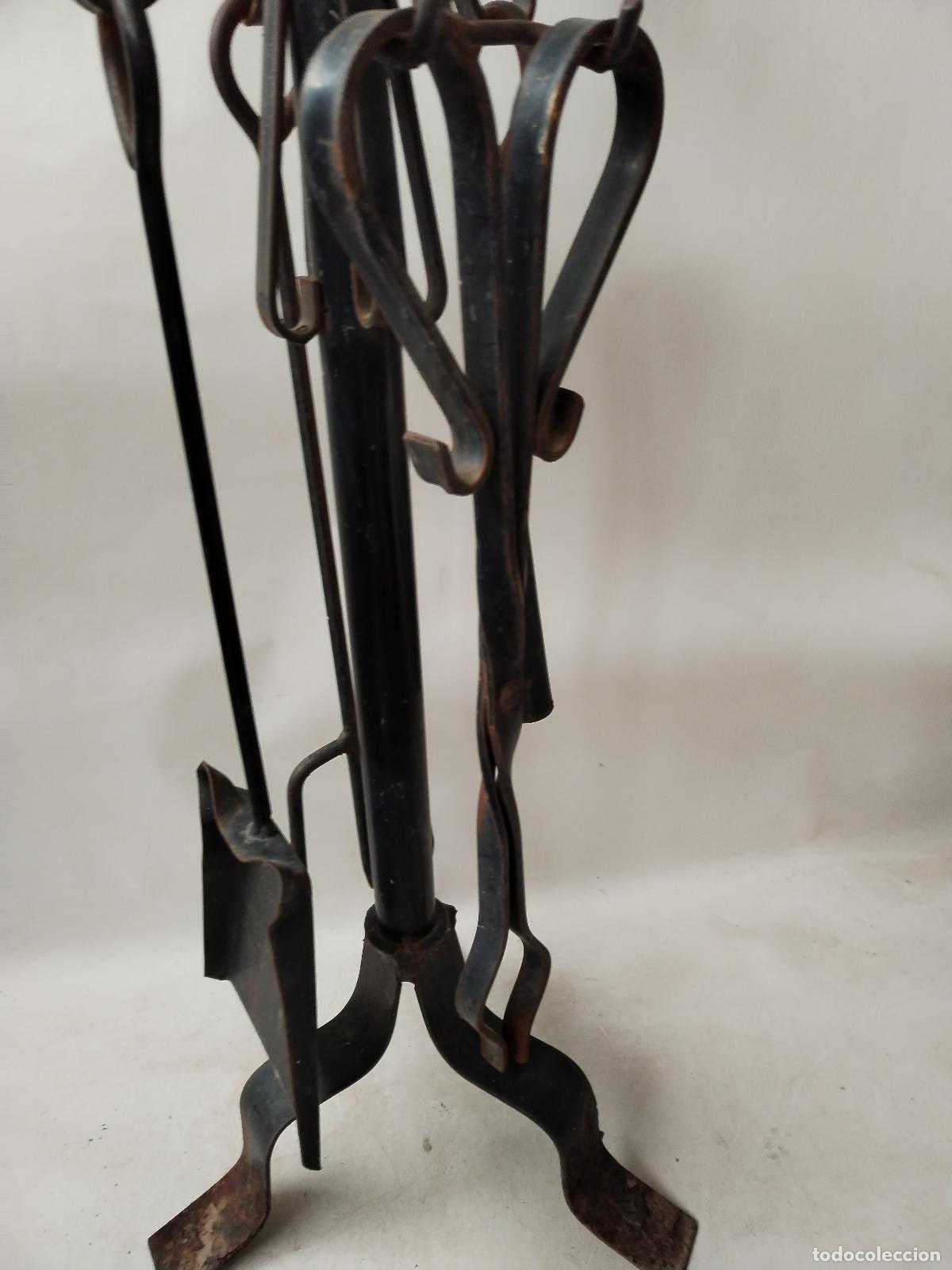 Antig&uuml;edades: utensilios de chimenea caballo en forja de hierro - Foto 5