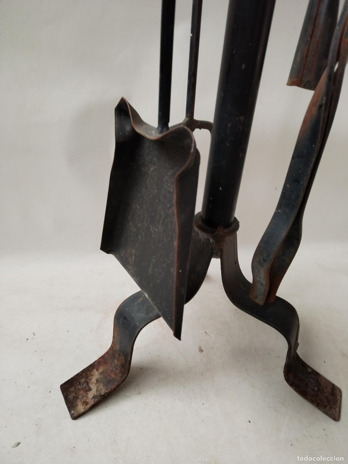 Antig&uuml;edades: utensilios de chimenea caballo en forja de hierro - Foto 6