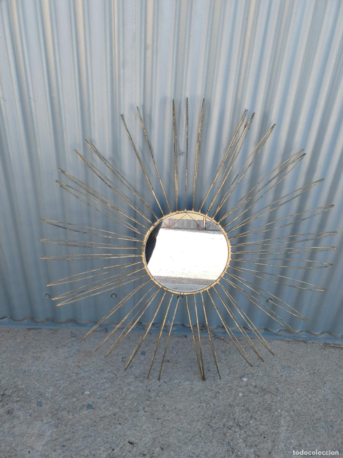 Antig&uuml;edades: vintage espejo sol de metal - Foto 6