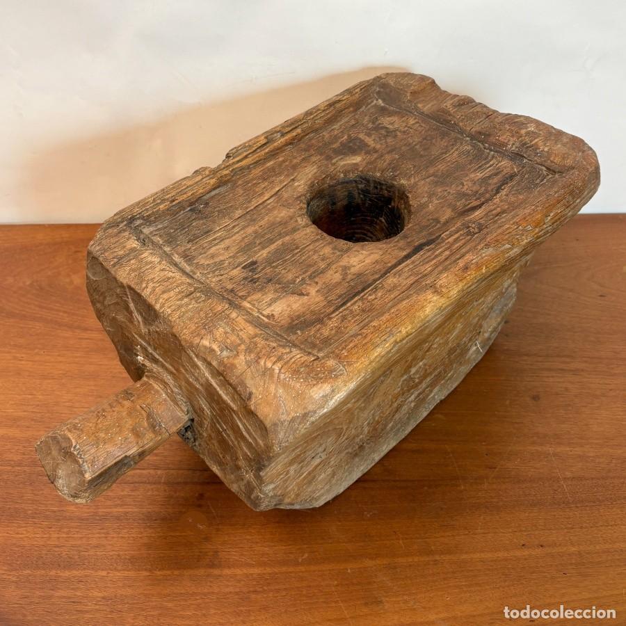 Antig&uuml;edades: Antiguo Mortero de Madera - Foto 1