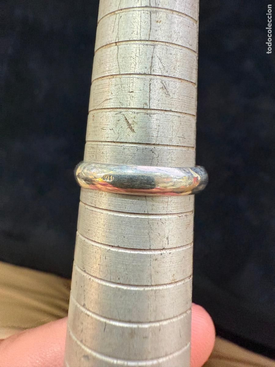 Antig&uuml;edades: ANILLO ALIANZA DE PLATA CONTRASTADA - - Foto 2