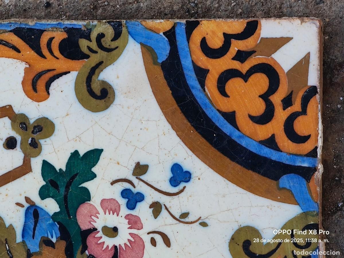 Antig&uuml;edades: AZULEJO ANTIGUO DE MANISES DE 20 X 20 CMS. - Foto 3