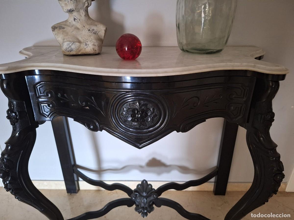 Antig&uuml;edades: Consola Isabelina con marmol - Foto 2