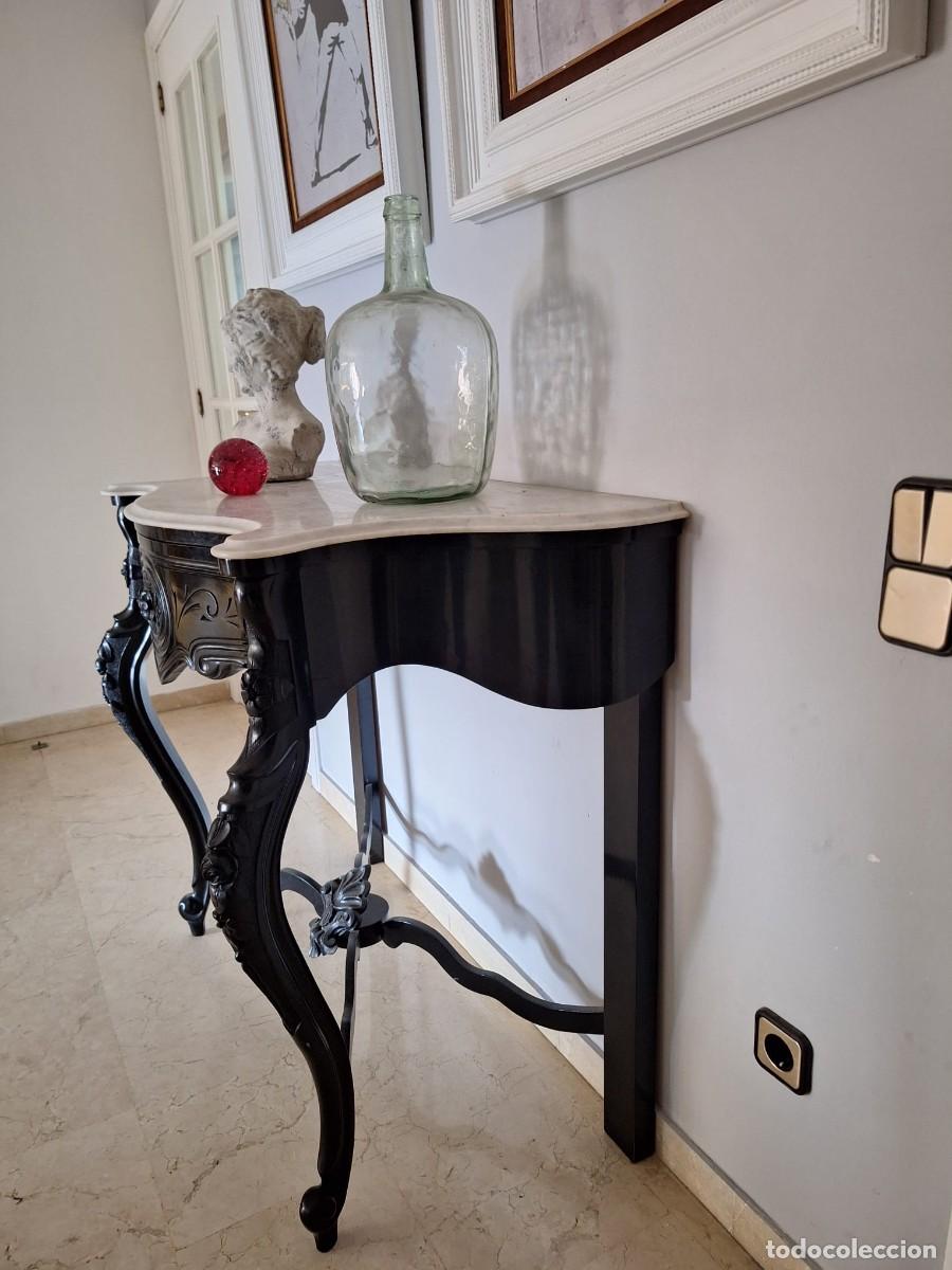 Antig&uuml;edades: Consola Isabelina con marmol - Foto 4
