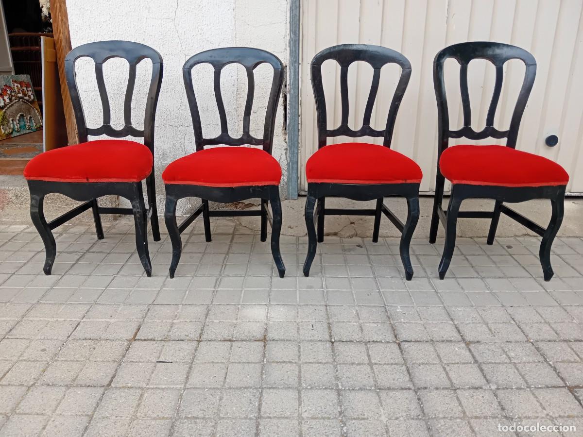 Antig&uuml;edades: Cuatro sillas siglo XIX - Foto 1