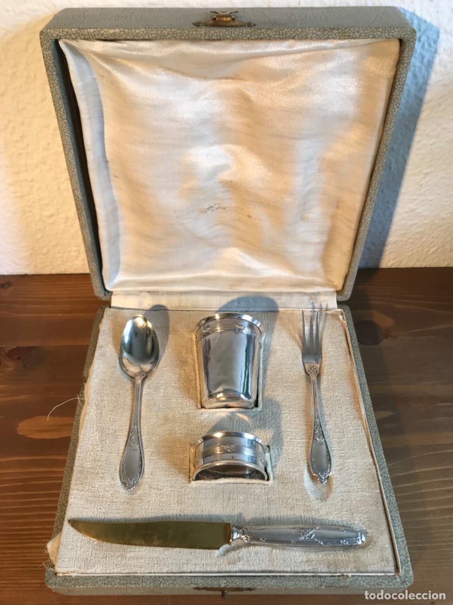 Antig&uuml;edades: Cuberter&iacute;a de plata bebe bautizo - Foto 1
