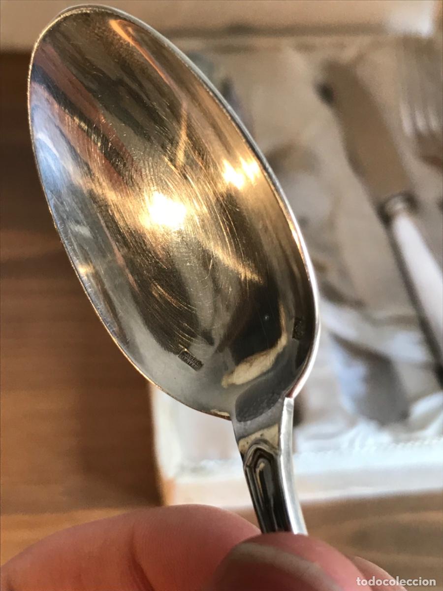 Antig&uuml;edades: Juego de cubiertos de plata en estuche original - Foto 6
