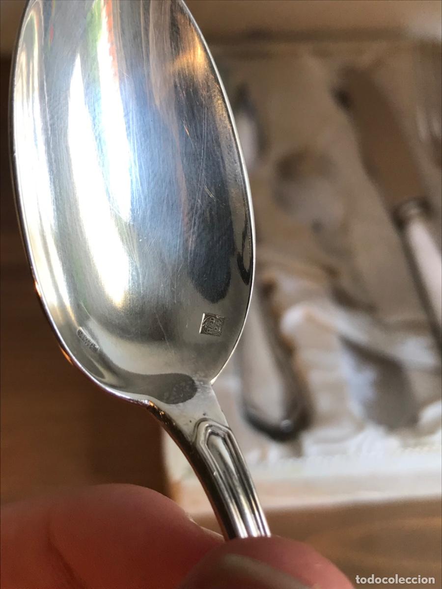 Antig&uuml;edades: Juego de cubiertos de plata en estuche original - Foto 7