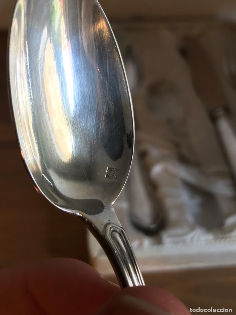 Antig&uuml;edades: Juego de cubiertos de plata en estuche original - Foto 8