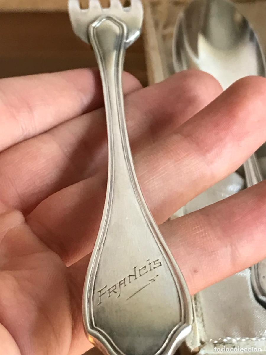 Antig&uuml;edades: Juego de cubiertos de plata en estuche original - Foto 15
