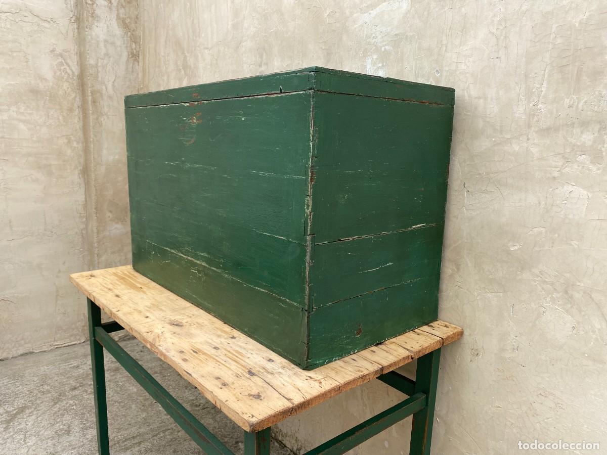 Antig&uuml;edades: Baul Verde de Pino Antiguo - Foto 3