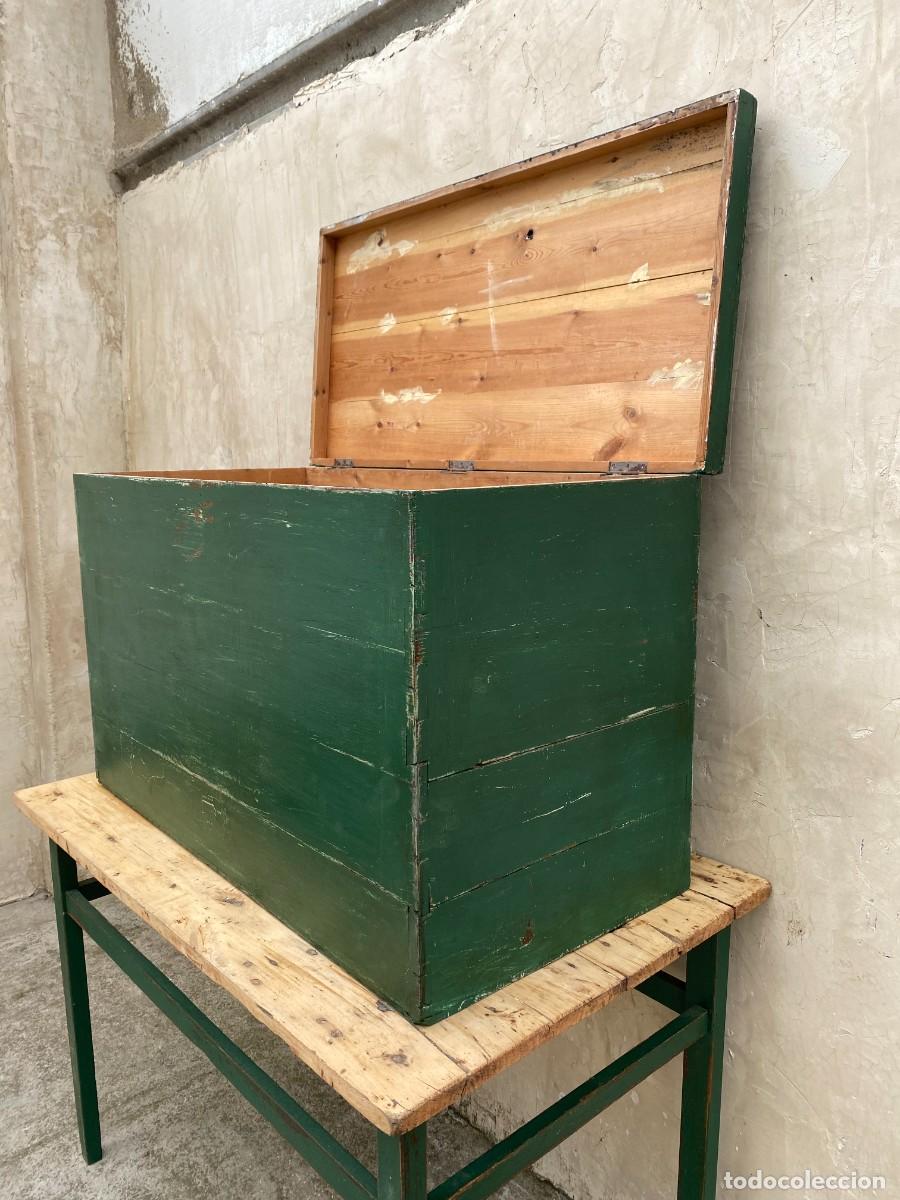 Antig&uuml;edades: Baul Verde de Pino Antiguo - Foto 6