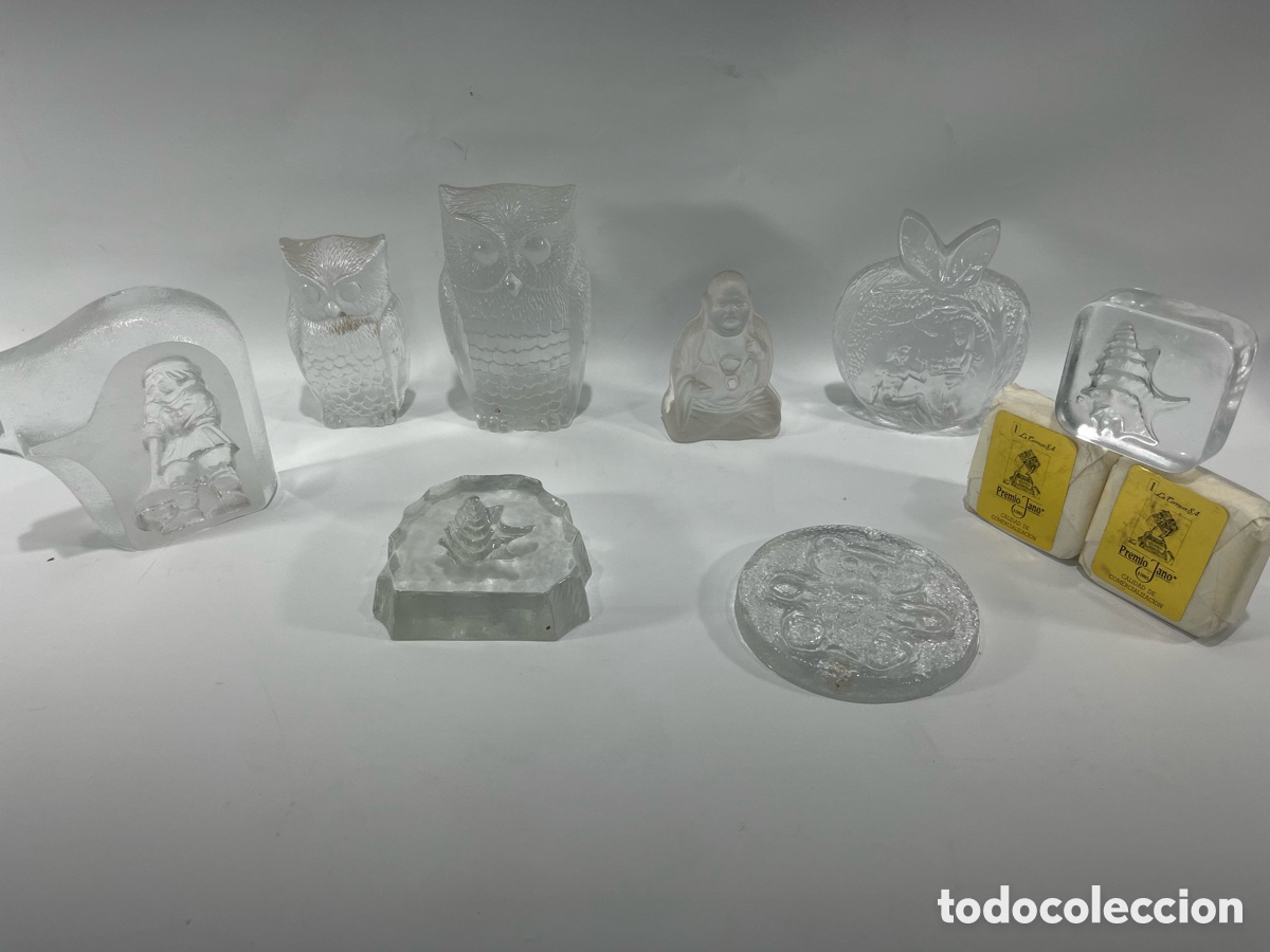 Antig&uuml;edades: 10 FIGURAS DECORATIVAS DE CRISTAL - Foto 3
