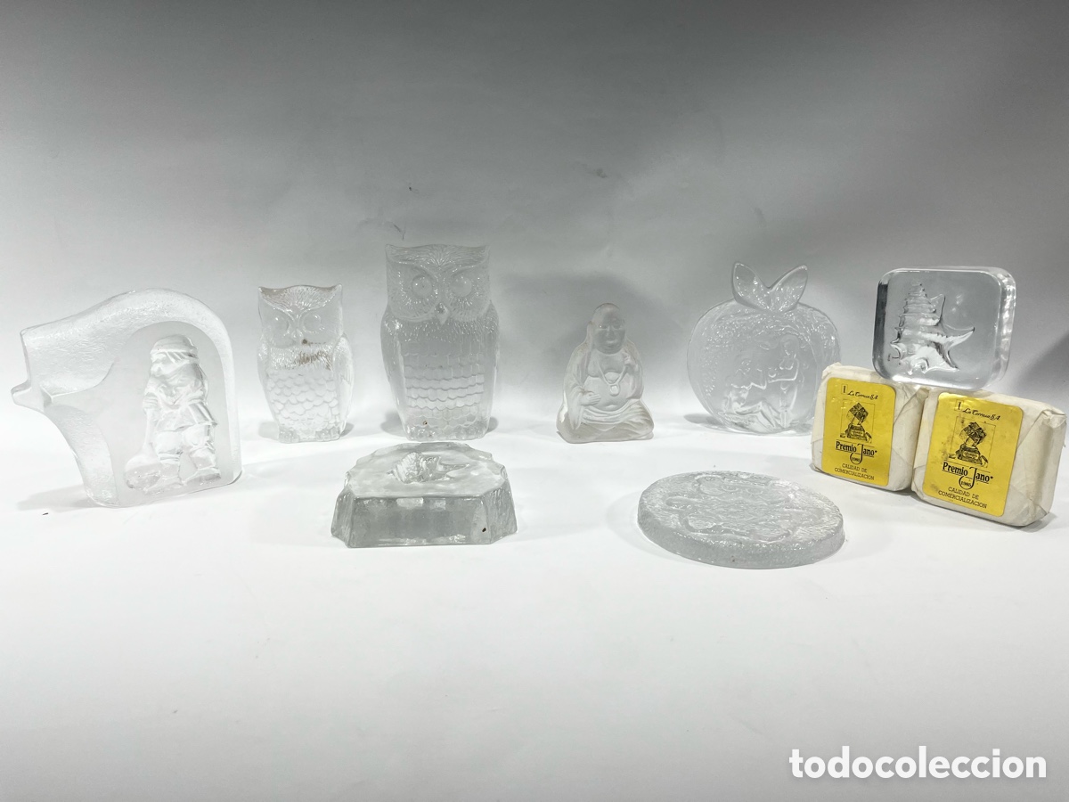 Antig&uuml;edades: 10 FIGURAS DECORATIVAS DE CRISTAL - Foto 4