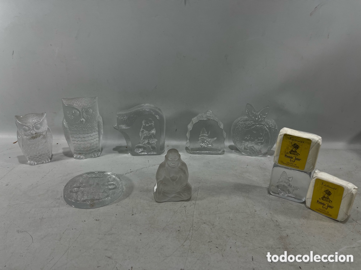 Antig&uuml;edades: 10 FIGURAS DECORATIVAS DE CRISTAL - Foto 2