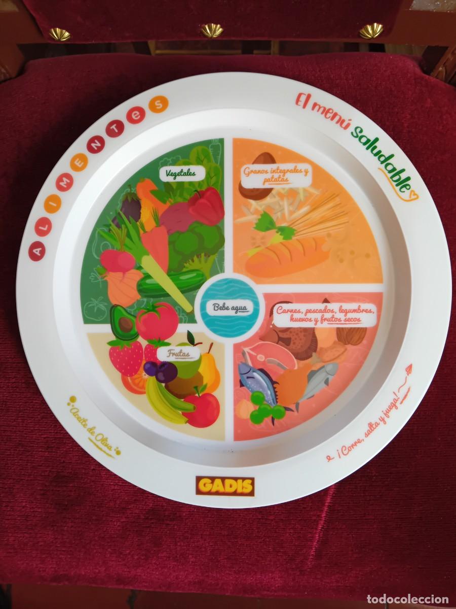 Antig&uuml;edades: Plato de pl&aacute;stico marca Gadis el men&uacute; saludable - Foto 1
