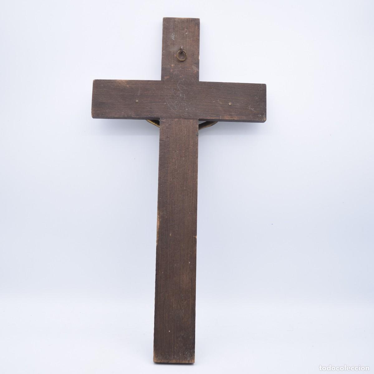 Antig&uuml;edades: Crucifijo de bronce y madera - Foto 5