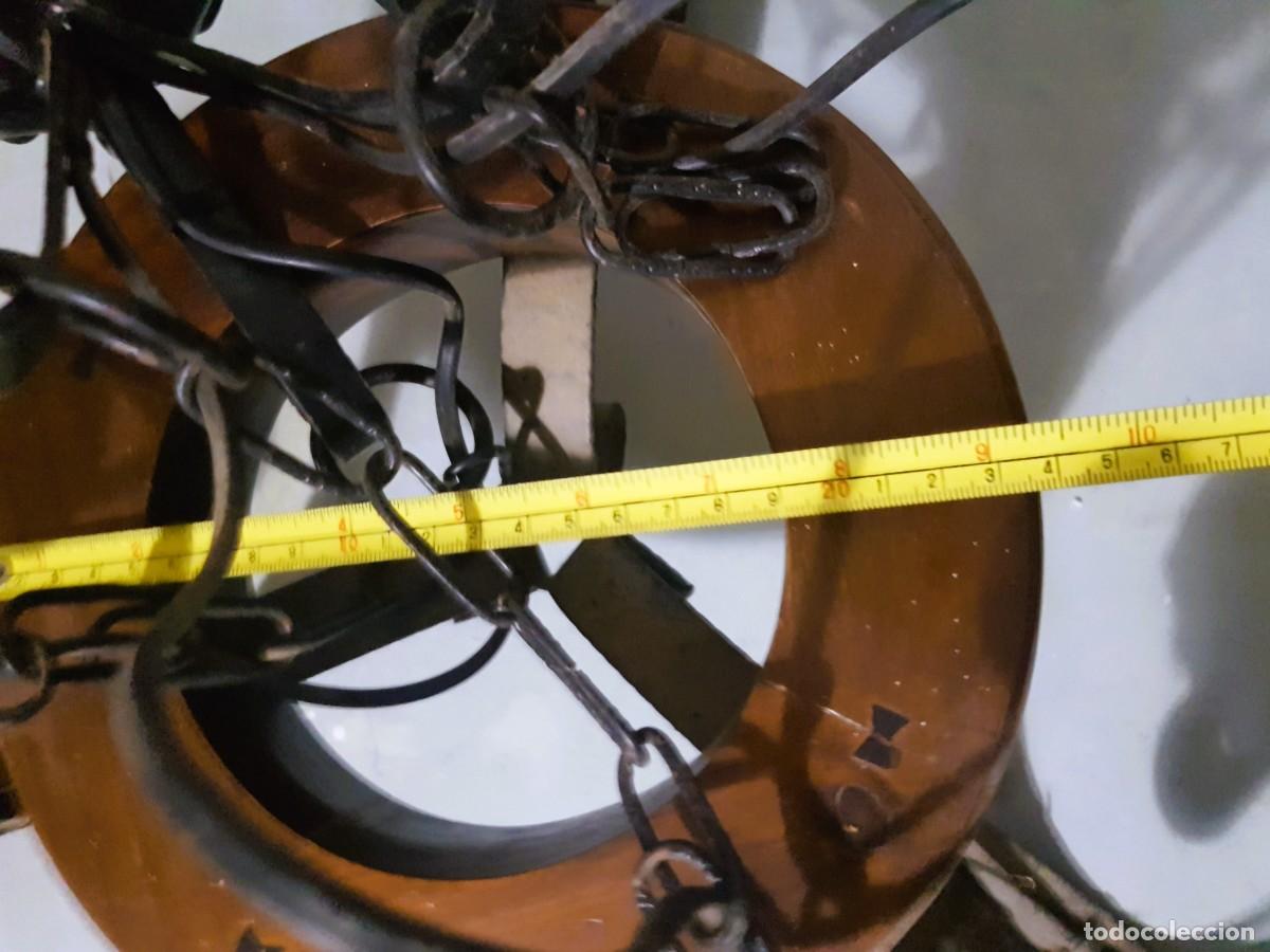 Antig&uuml;edades: PAREJA DE 2 L&Aacute;MPARAS R&Uacute;STICAS EN FORJA Y MADERA - Foto 11
