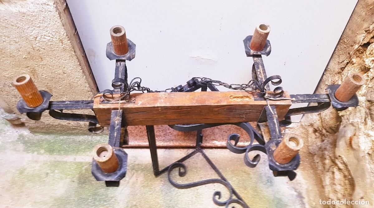Antig&uuml;edades: L&Aacute;MPARA ESTILO MEDIEVAL EN FORJA Y MADERA - Foto 2