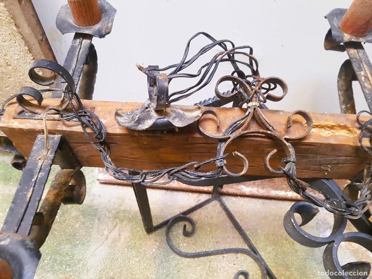 Antig&uuml;edades: L&Aacute;MPARA ESTILO MEDIEVAL EN FORJA Y MADERA - Foto 5