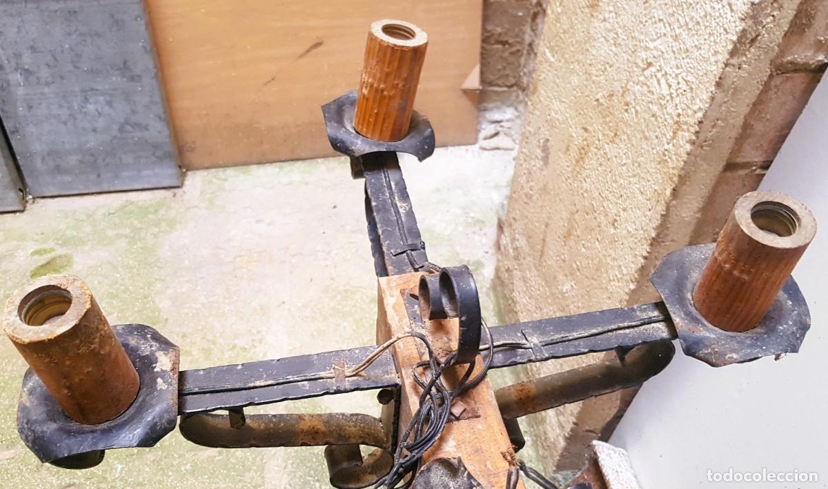 Antig&uuml;edades: L&Aacute;MPARA ESTILO MEDIEVAL EN FORJA Y MADERA - Foto 7