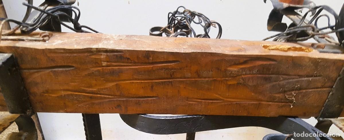 Antig&uuml;edades: L&Aacute;MPARA ESTILO MEDIEVAL EN FORJA Y MADERA - Foto 11