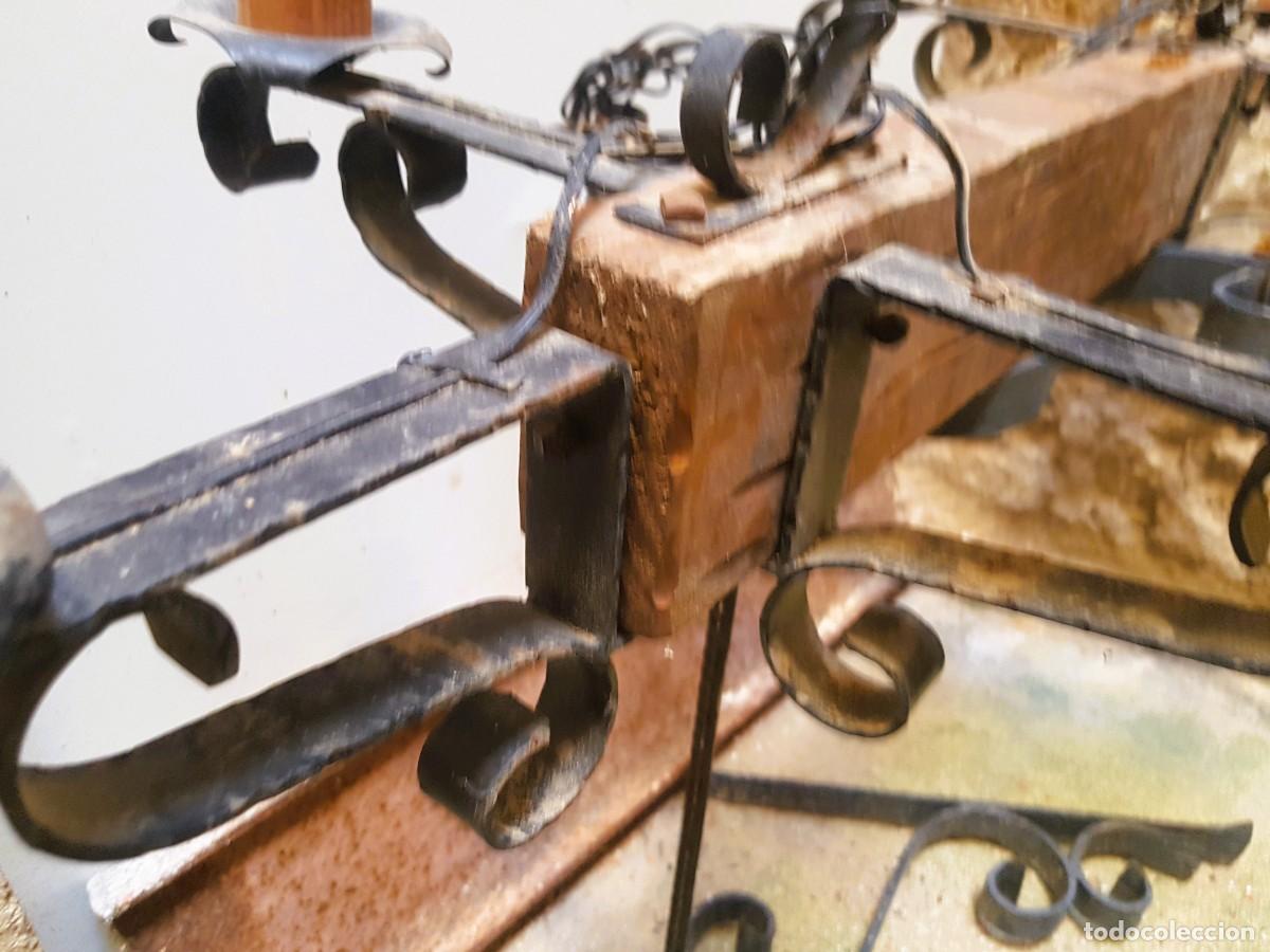 Antig&uuml;edades: L&Aacute;MPARA ESTILO MEDIEVAL EN FORJA Y MADERA - Foto 12