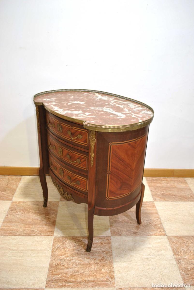 Antig&uuml;edades: C&Oacute;MODA MARQUETER&Iacute;A Y BRONCES ESTILO LUIS XVI - Foto 7